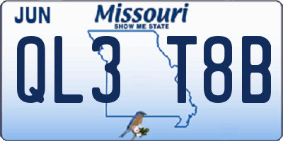MO license plate QL3T8B