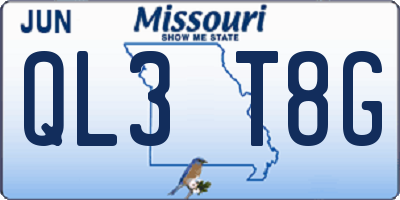 MO license plate QL3T8G