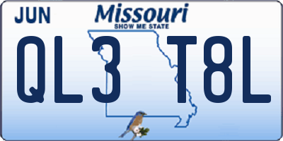 MO license plate QL3T8L