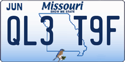 MO license plate QL3T9F