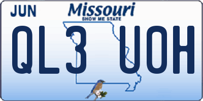 MO license plate QL3U0H