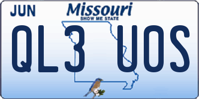 MO license plate QL3U0S