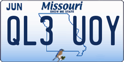 MO license plate QL3U0Y