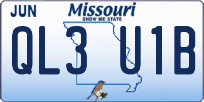 MO license plate QL3U1B