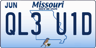 MO license plate QL3U1D