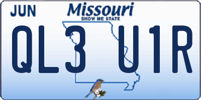 MO license plate QL3U1R