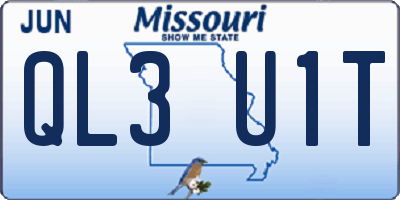 MO license plate QL3U1T