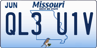 MO license plate QL3U1V