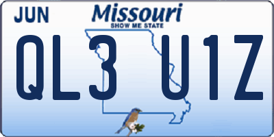 MO license plate QL3U1Z