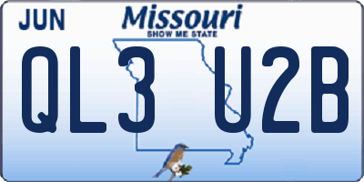 MO license plate QL3U2B