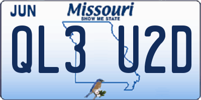 MO license plate QL3U2D