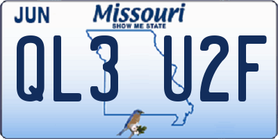 MO license plate QL3U2F