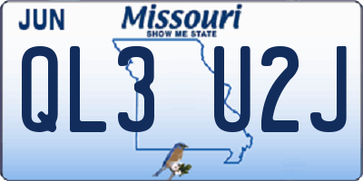 MO license plate QL3U2J