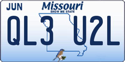 MO license plate QL3U2L