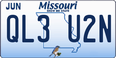 MO license plate QL3U2N