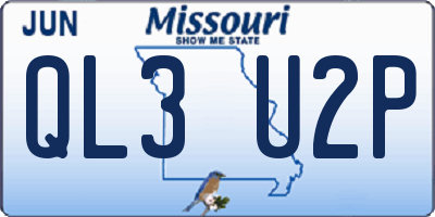 MO license plate QL3U2P