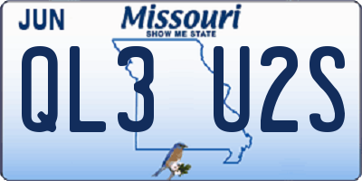 MO license plate QL3U2S