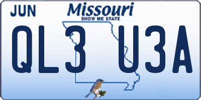 MO license plate QL3U3A