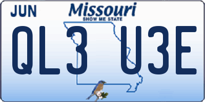 MO license plate QL3U3E