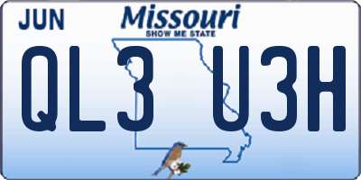 MO license plate QL3U3H