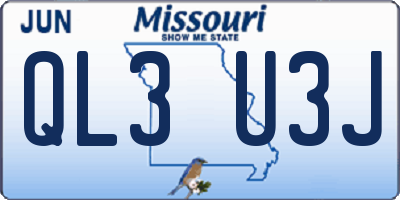 MO license plate QL3U3J
