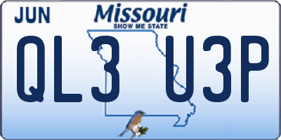 MO license plate QL3U3P