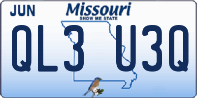 MO license plate QL3U3Q