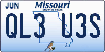 MO license plate QL3U3S