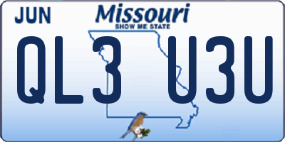 MO license plate QL3U3U