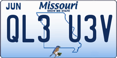 MO license plate QL3U3V