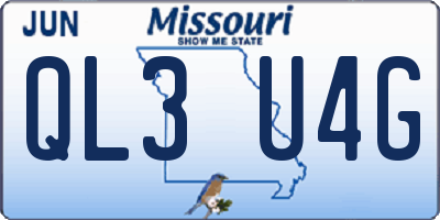 MO license plate QL3U4G
