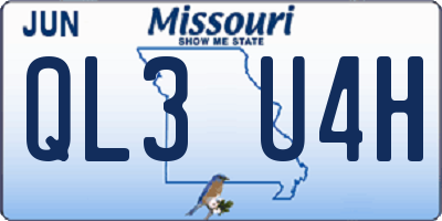 MO license plate QL3U4H