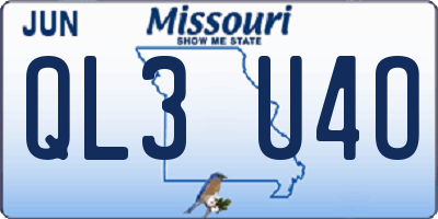 MO license plate QL3U4O