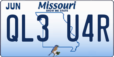MO license plate QL3U4R