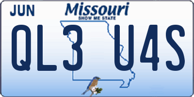 MO license plate QL3U4S