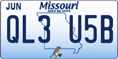 MO license plate QL3U5B