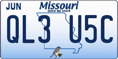 MO license plate QL3U5C