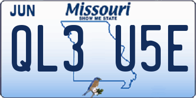 MO license plate QL3U5E