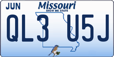 MO license plate QL3U5J
