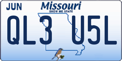 MO license plate QL3U5L