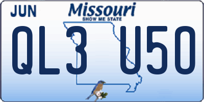 MO license plate QL3U5O