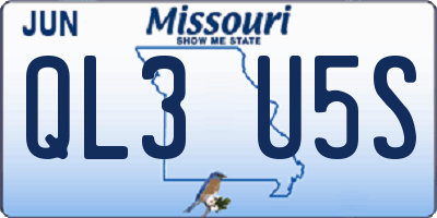 MO license plate QL3U5S