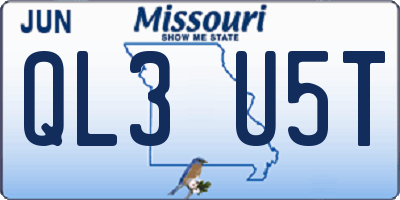 MO license plate QL3U5T