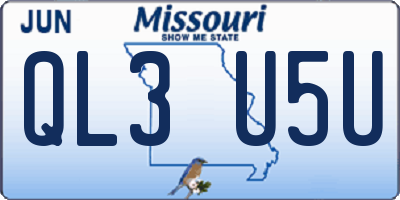MO license plate QL3U5U