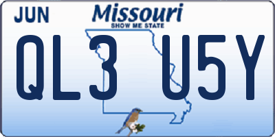 MO license plate QL3U5Y