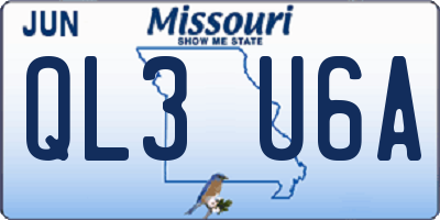 MO license plate QL3U6A