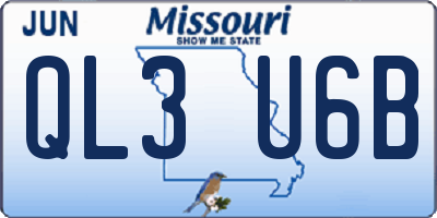 MO license plate QL3U6B