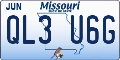 MO license plate QL3U6G