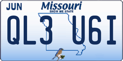 MO license plate QL3U6I