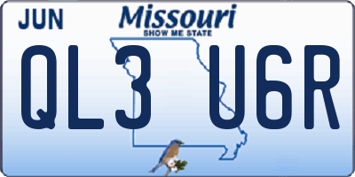 MO license plate QL3U6R